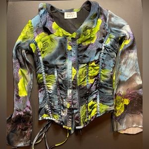 Gorgeous vintage small designer floral corset top